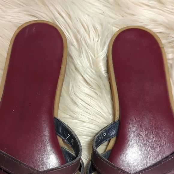 Vintage Etienne Aigner Oxblood sandals size 7M - Picture 3 of 6